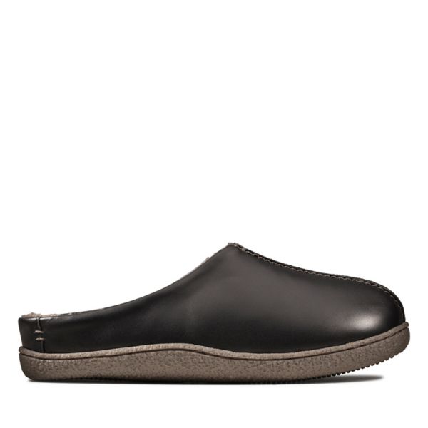 Clarks Mens Relaxed Style Slippers Black | USA-583264